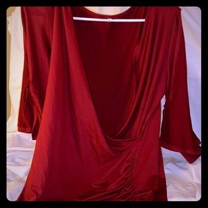 Burgundy colored cross front top size xl EUC